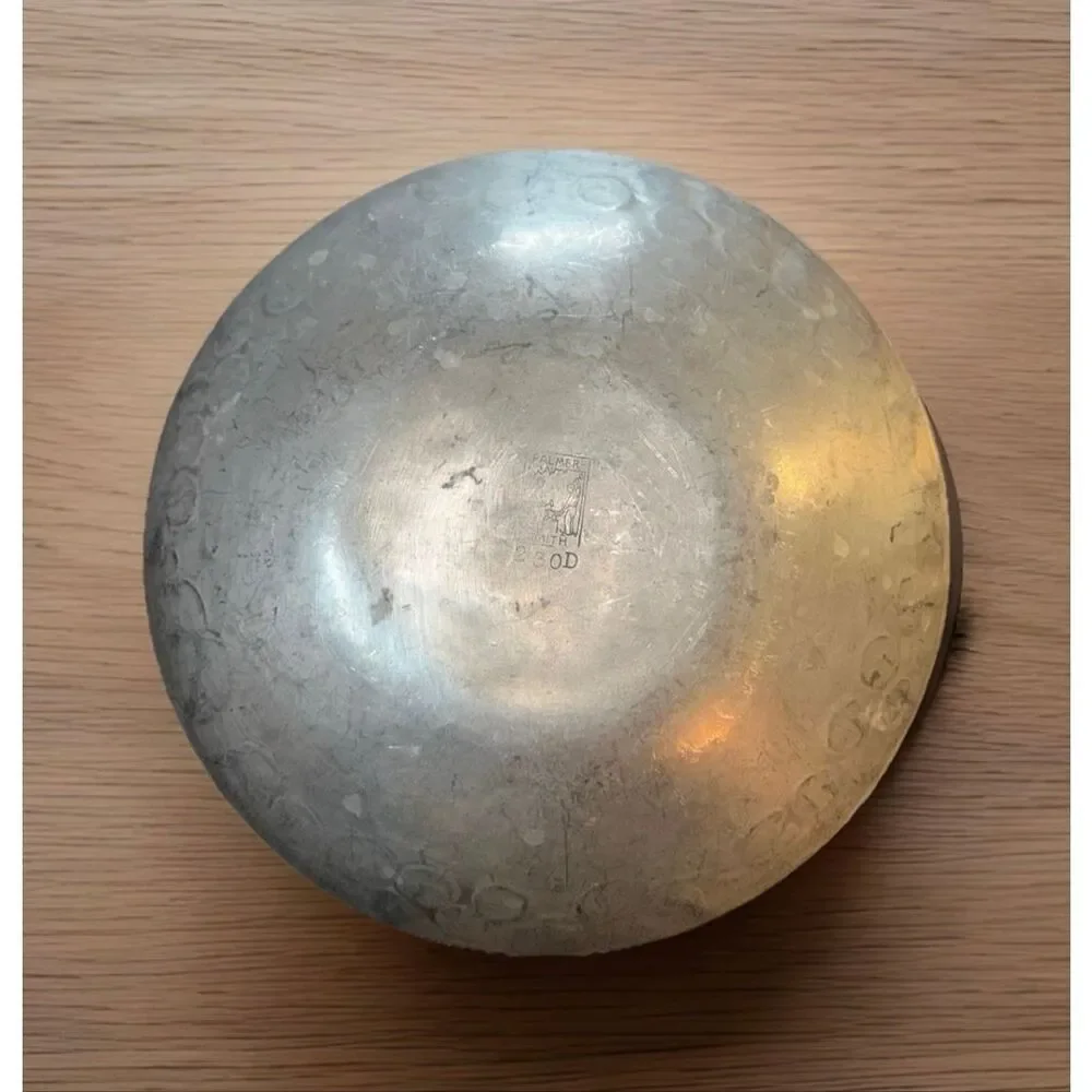 Palmer Smith Aluminum Bowl #230 Floral Design Vintage Hand Crafted 8 1/4" - Picture 2 of 4